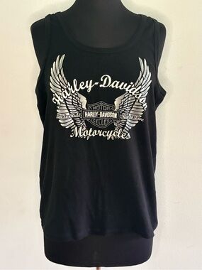 Harley-Davidson Black Tank Top with Silver Winged Logo 2xL